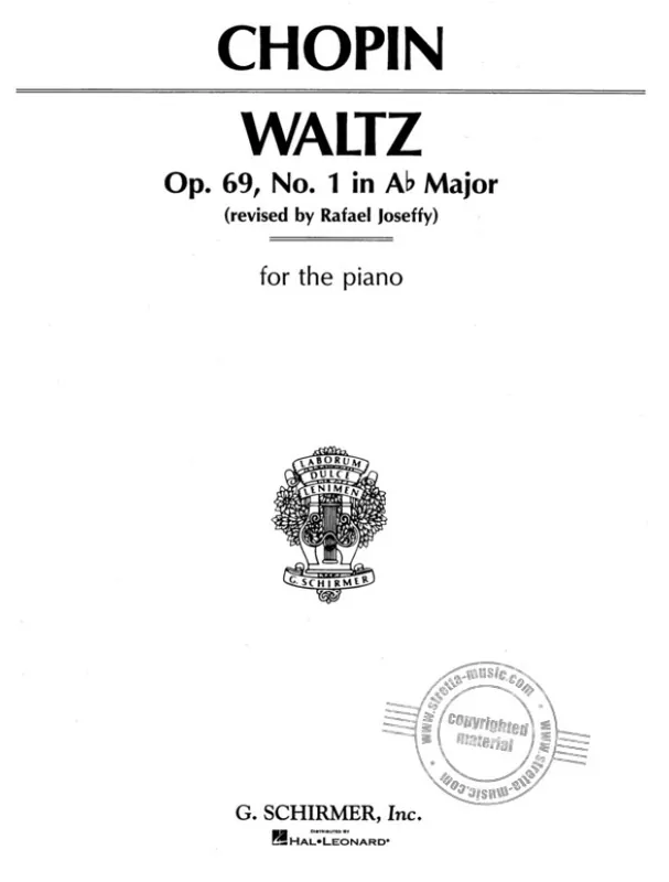 Nová Kolekce Frédéric Chopin Waltz, Op. 69, No. 1 in Ab Major (noty na klavír)