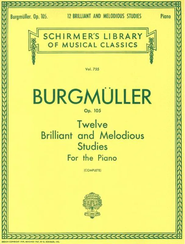 Akční Cena Friedrich Burgmüller 12 Brilliant and Melodious Studies, Op. 105 (noty na klavír)