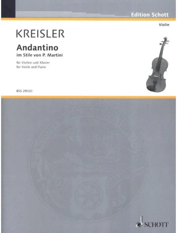 Fritz Kreisler Andantino im Stile von P. Martini (noty na housle, klavír) Objednat Nyní