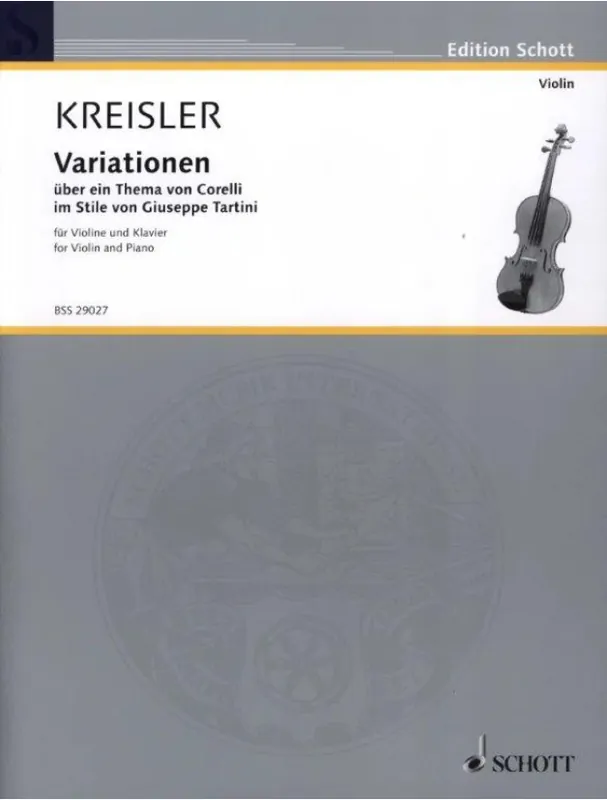 Zlevněný Fritz Kreisler Variationen über ein Thema von Corelli F-Dur (noty na housle, klavír)