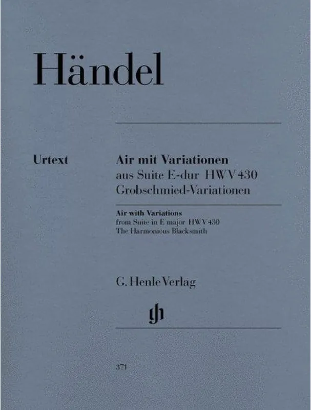 Aktuální G.F. Händel Air With Variations From Suite In E major (noty na klavír)