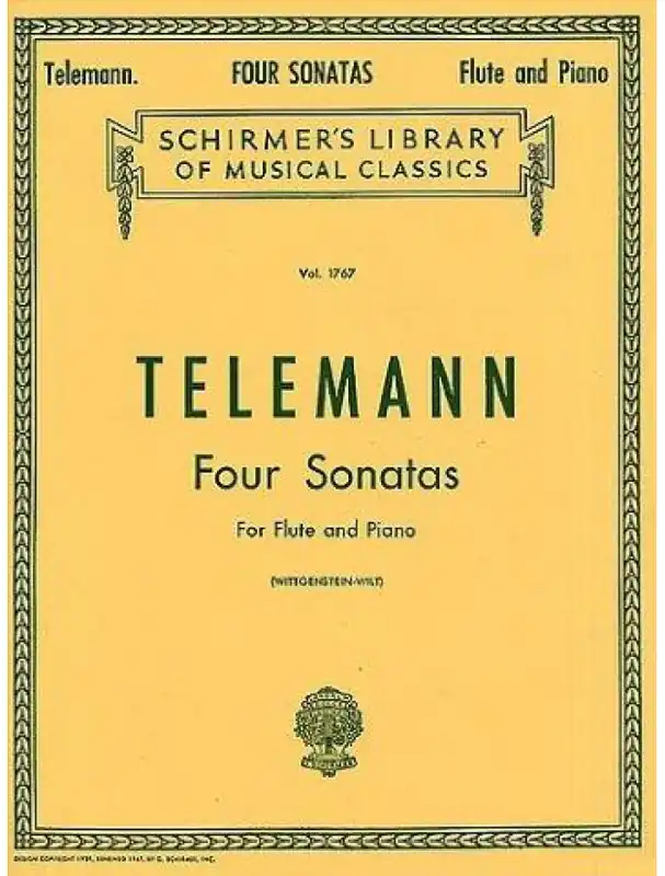 Značkový G.P. Telemann Four Sonatas For Flute And Piano (noty na příčnou flétnu, klavír)