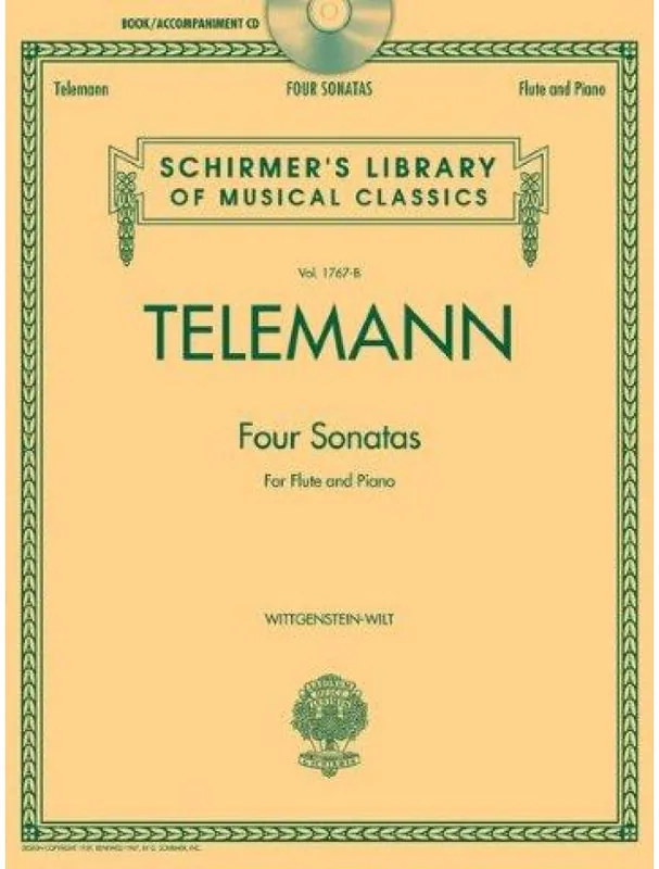 G.P. Telemann Four Sonatas For Flute And Piano (noty, příčná flétna, klavír) (+audio) Vysoce Kvalitní
