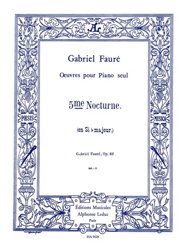 Gabriel Fauré Nocturne No.5 In B Flat Op.37 (noty na klavír) Oblíbený
