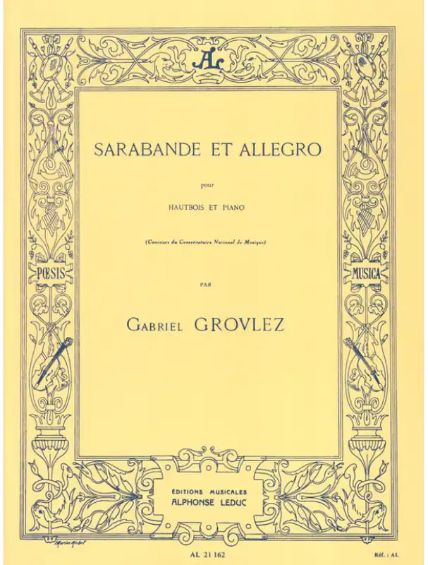 Gabriel Grovlez Sarabande et Allegro (noty na hoboj, klavír) Finální Výprodej