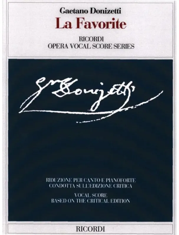 Super Cena Gaetano Donizetti La favorite, IT/FR (noty na klavír, zpěv)
