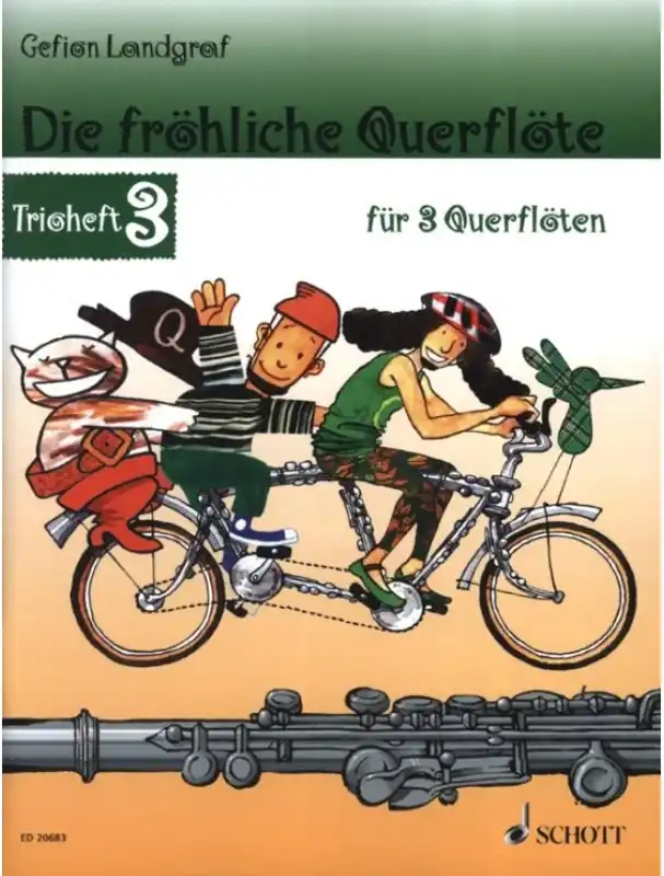 Originální Gefion Landgraf Die Fröhliche Querflöte Trioheft 3 (noty na příčnou flétnu)