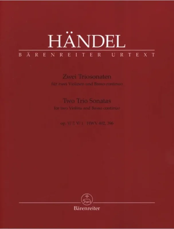 Levný Georg Friedrich Händel 2 Triosonaten aus op.5 (noty na housle, basso continuo)