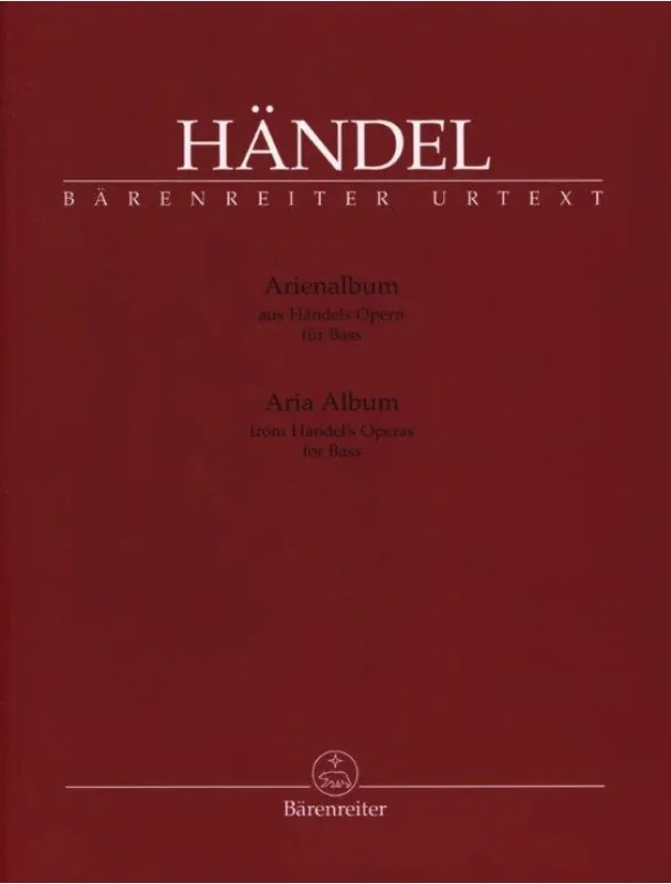 Georg Friedrich Händel Aria Album for Bass (noty na klavír, zpěv) Značkový