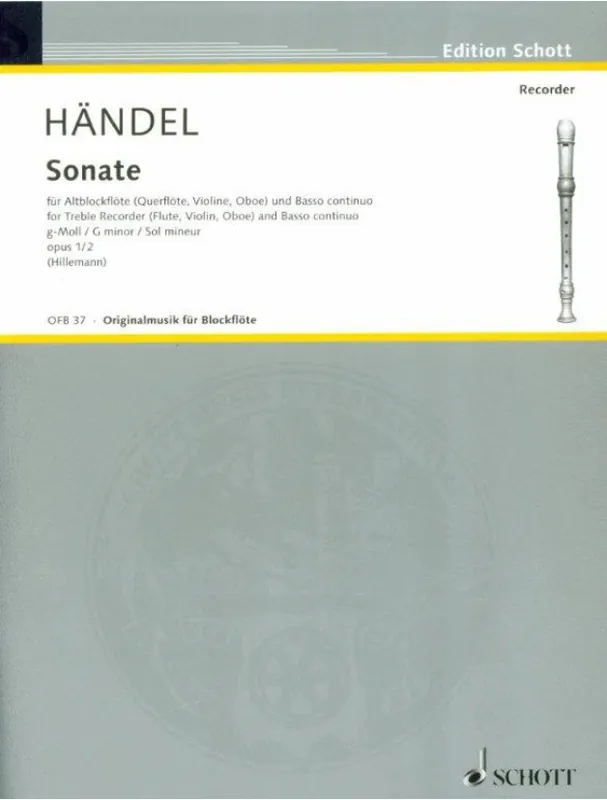 Georg Friedrich Händel Sonata in G Minor (noty na zobcovou flétnu, klavír) Horká Nabídka