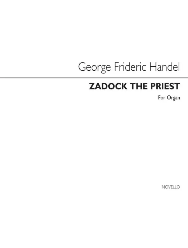 Georg Friedrich Händel Zadok The Priest For Organ (noty na varhany) Sleva