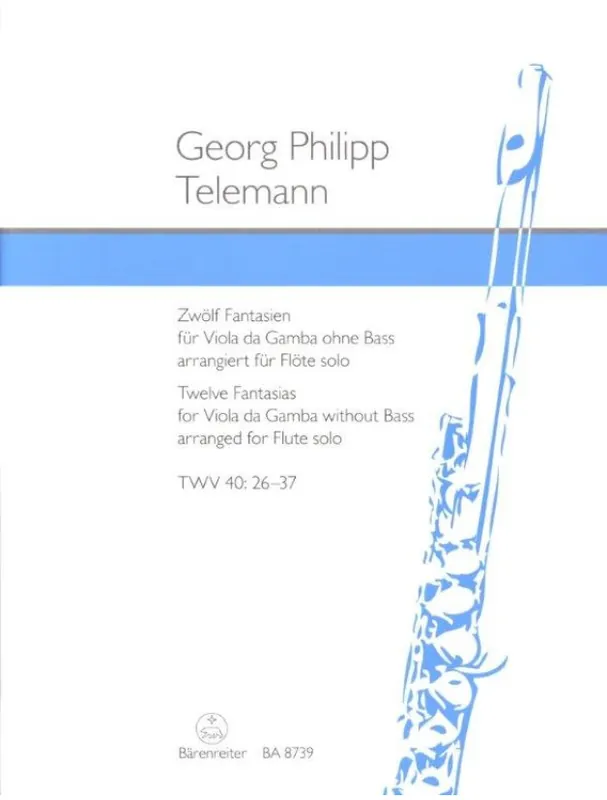 Odeslání Ihned Georg Philipp Telemann 12 Fantasias TWV 40 26-37 (noty na příčnou flétnu)
