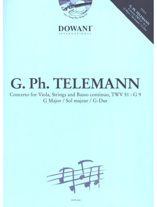Georg Philipp Telemann Concerto G-major TWV 51 G9 in G Major (noty na violu, klavír) (+audio) Jen Po Omezenou Doba
