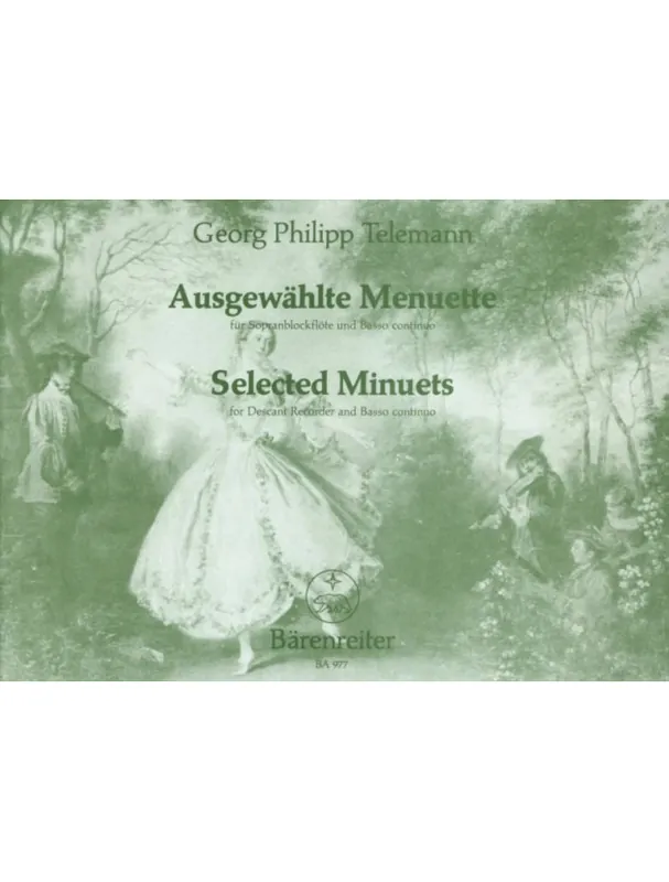 Georg Philipp Telemann Selected Minuets (noty na sopránovou zobcovou flétnu, klavír) Výhodná Nabídka