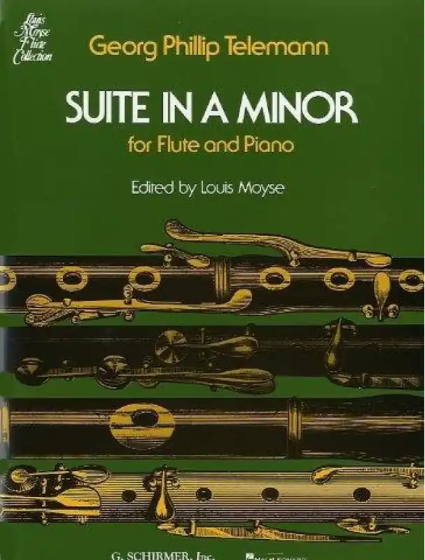 Levný Georg Philipp Telemann Suite In A Minor For Flute And Piano (noty na příčnou flétnu, klavír)