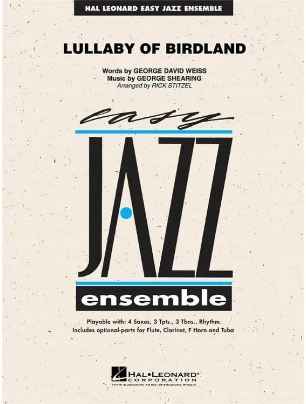 George Shearing Lullaby of Birdland (snadné noty pro jazzový orchestr, party, partitura) Ověřený