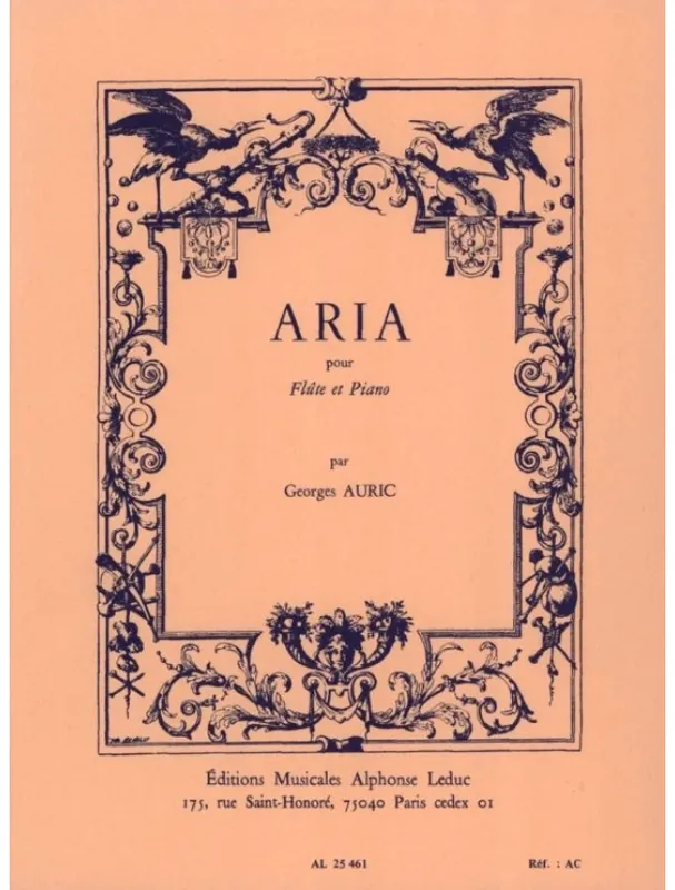 Výprodej Georges Auric Aria (noty na příčnou flétnu, klavír)
