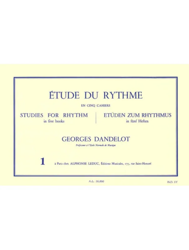 Georges Dandelot Studies for Rhythm 1 (noty na všechny nástroje) Tovární Cena