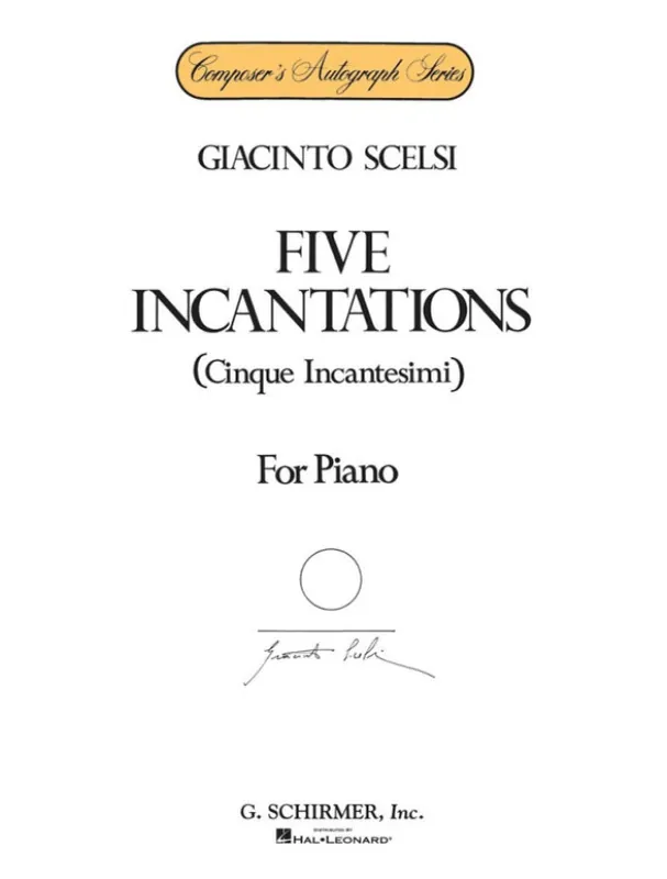 Pouze Dnes Giacinto Scelsi 5 Incantations (noty na klavír)