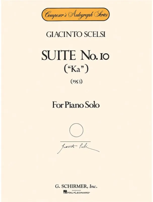 Výhodná Nabídka Giacinto Scelsi Suite No. 10 "Ka" - 1953 (noty na klavír)
