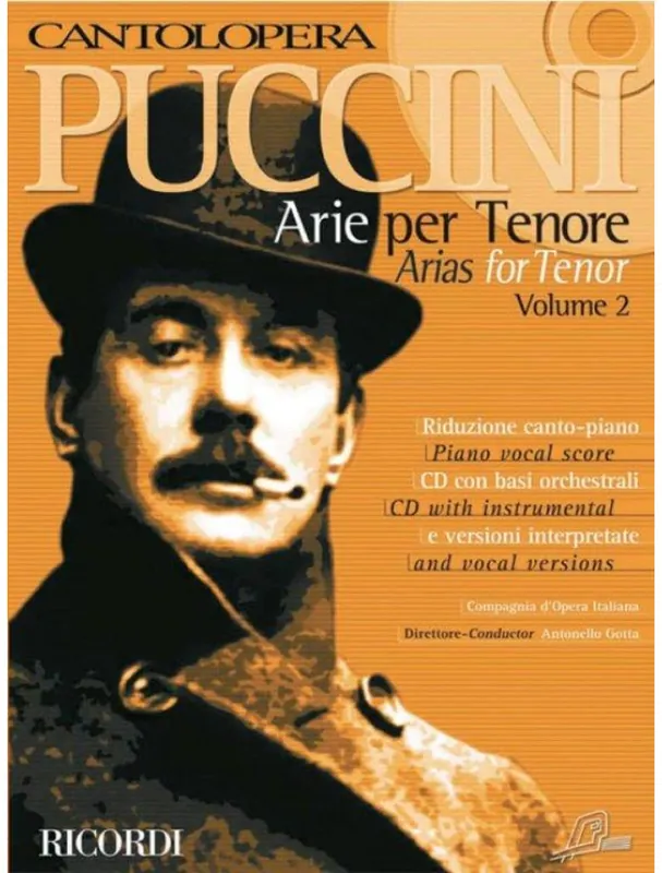 Jen Po Omezenou Doba Giacomo Puccini Cantolopera - Arie Per Tenore 2 (noty na klavír, zpěv)(+audio)