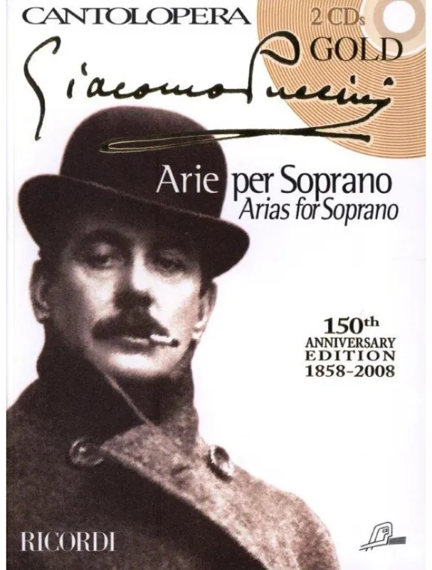 Expresní Doručení Giacomo Puccini Cantolopera - Puccini Arie per Soprano - Gold (noty na klavír, zpěv)(+audio)