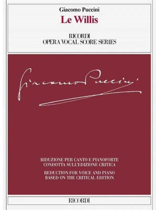 Ověřený Giacomo Puccini Le Willis (noty na klavír, zpěv)