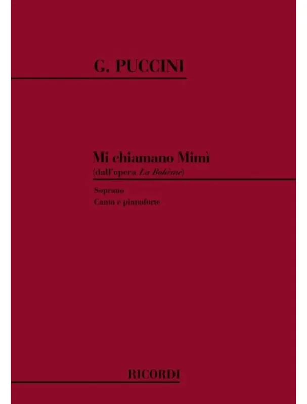 Časově Omezené Giacomo Puccini Mi Chiamano Mimi‘ (noty na klavír, zpěv)