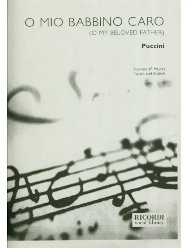 Časově Omezené Giacomo Puccini O Mio Babbino Caro - Soprano (noty na klavír, zpěv)