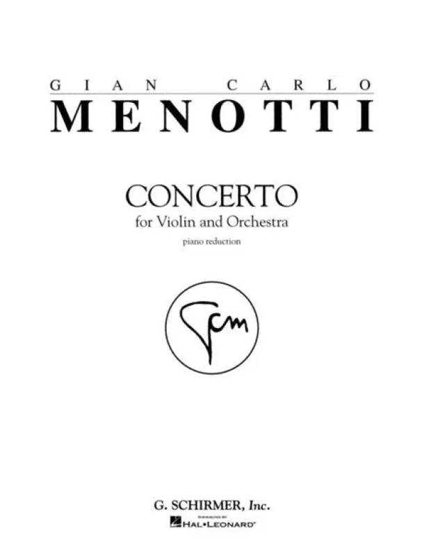 Gian Carlo Menotti Concerto (noty na housle, klavír) Finální Výprodej