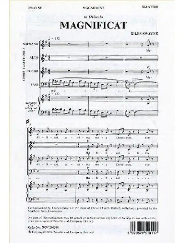 Oblíbený Giles Swayne Magnificat (noty na sborový zpěv SATB)