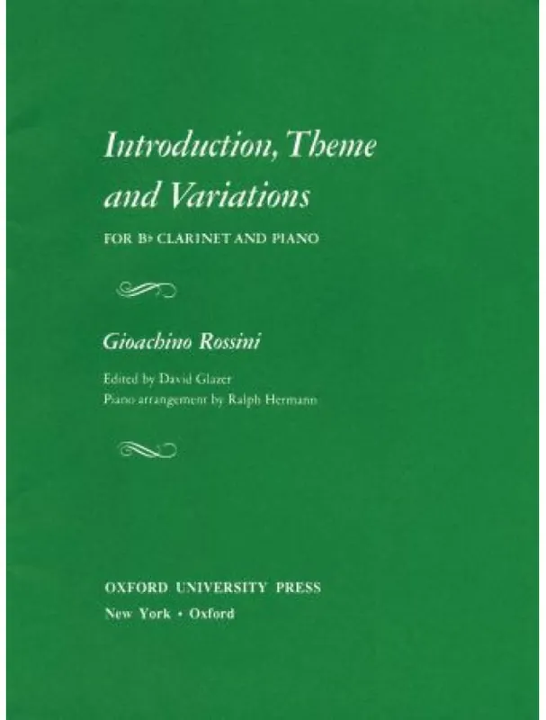 Gioachino Rossini Introduction, Theme And Variations (noty na klarinet, klavír) Ověřený