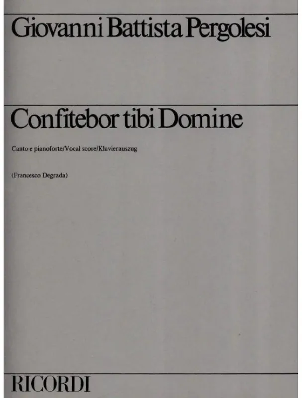 Giovanni Battista Pergolesi Confitebor Tibi Domine (noty na klavír, zpěv) Hit Sezóny