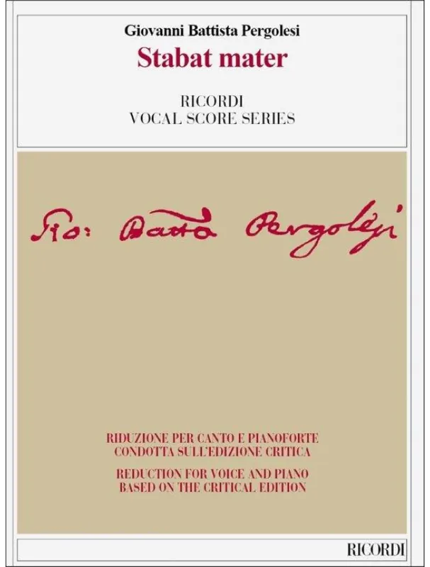 Top Prodej Giovanni Battista Pergolesi Stabat Mater (noty na klavír, zpěv)