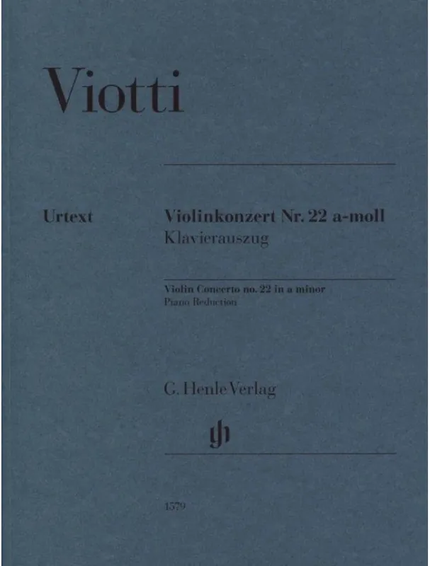 Originální Giovanni Battista Viotti Violin Concerto no. 22 in A minor (noty na housle, klavír)