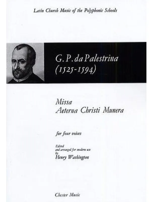 Giovanni Palestrina Missa Aeterna Christi Munera (noty na sborový zpěv SATB) Značkový