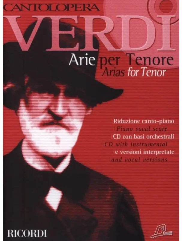 Giuseppe Verdi Cantolopera - Arie Per Tenore (noty na klavír, zpěv)(+audio) Expresní Doručení