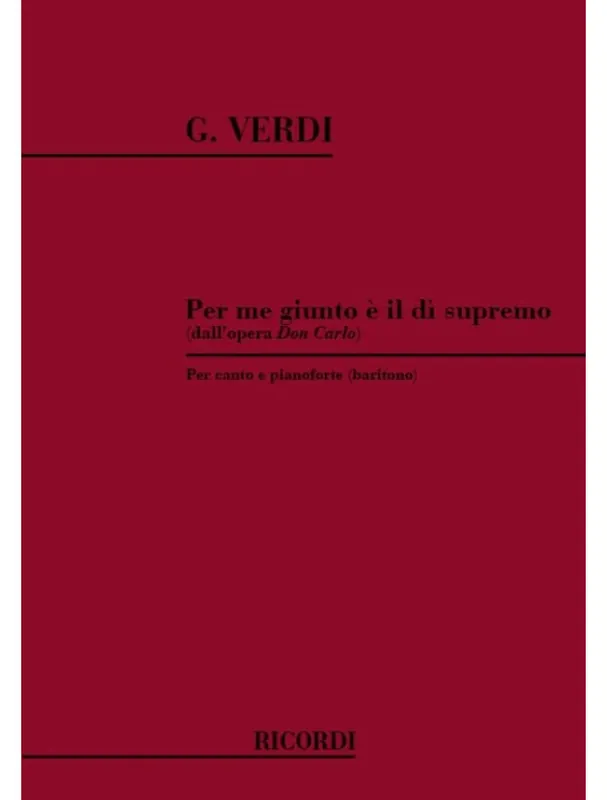 Nízká Cena Giuseppe Verdi Per Me Giunto E‘ Il Di‘ Supremo (noty na klavír, zpěv)