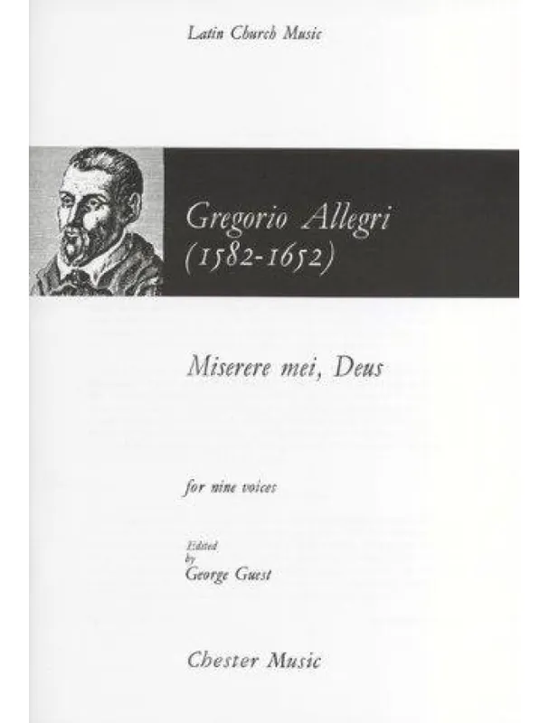 Gregorio Allegri Miserere Mei, Deus (noty na sborový zpěv SATB, klavír) Ihned K Objednání