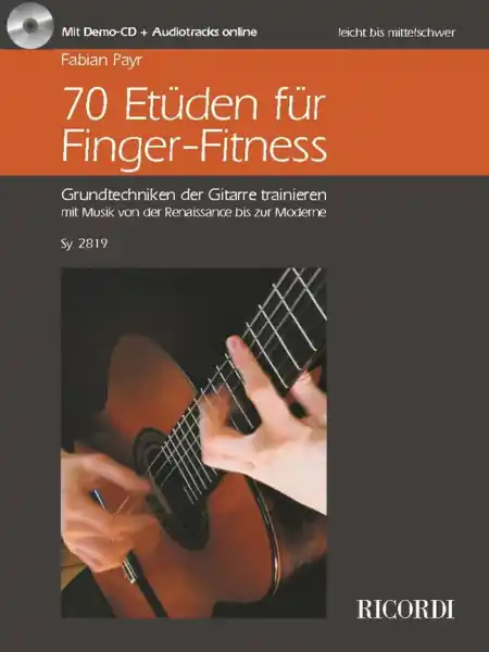 Vysoce Kvalitní 70 Etüden für Finger-Fitness - procvičte si základní kytarové techniky s hudbou od renesance po moderní dobu.
