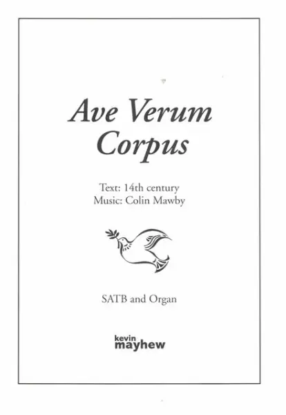 Ave Verum Corpus - skladba pro sbor SATB a klavír Rychlé Dodání
