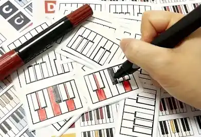 Originální Nalepovací štítky pro zápis akordů na klavír