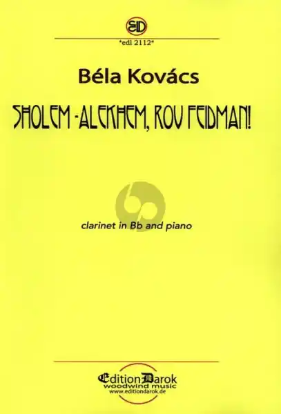 Sholem Alekhem Rov Feidman - noty pro klarinet a klavír Ověřený