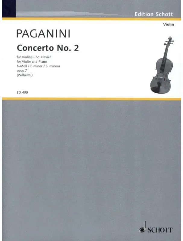 Niccolo Paganini Concerto No. 2 B Minor op. 7 (noty na housle, klavír) Přímo Od Výrobce