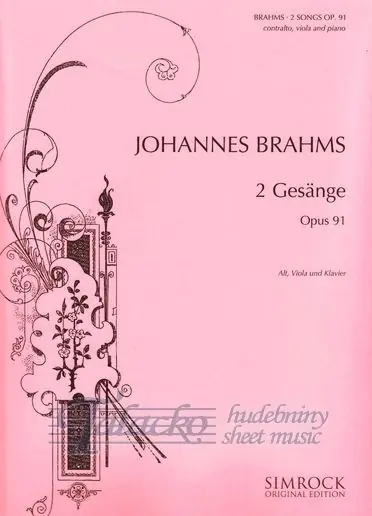 Objednat Nyní Two songs, op. 91, for contralto & pft + vla (vc)