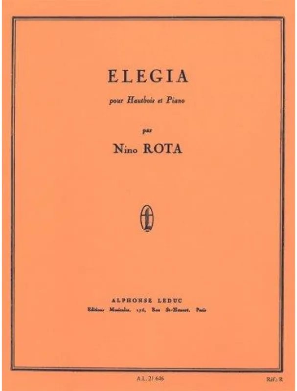 Nino Rota Elegia (Oboe/Piano) (noty na hoboj, klavír) Poslední Šance