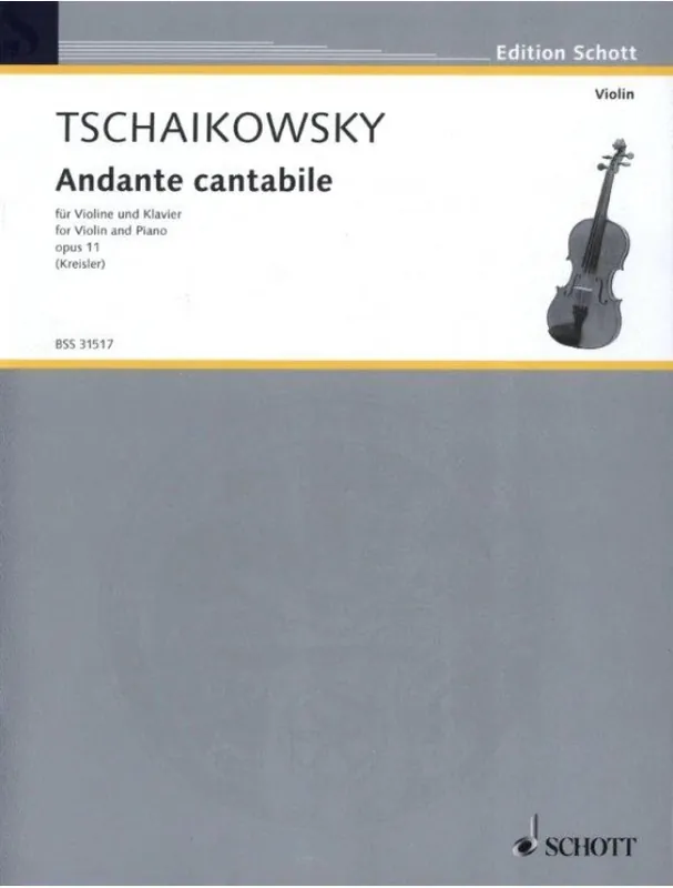 Nejprodávanější P.I. Čajkovskij Andante Cantabile - Kreisler (noty na housle, klavír)