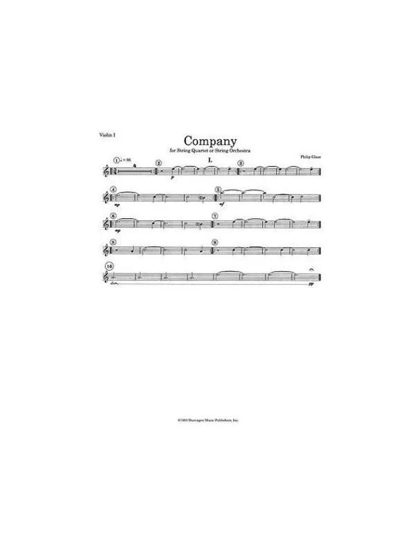 Kup Teď Philip Glass String Quartet No.2 ‘Company‘ (Set Of Parts) (noty, smyčcový kvartet, party)