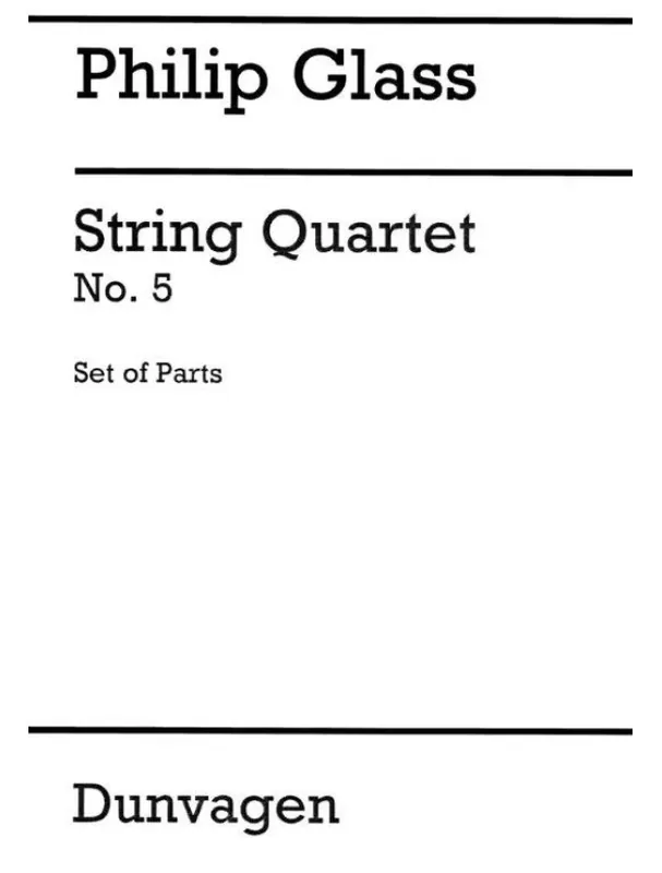 Bezpečná Platba Philip Glass String Quartet No.5 (noty pro smyčcový kvartet, party)