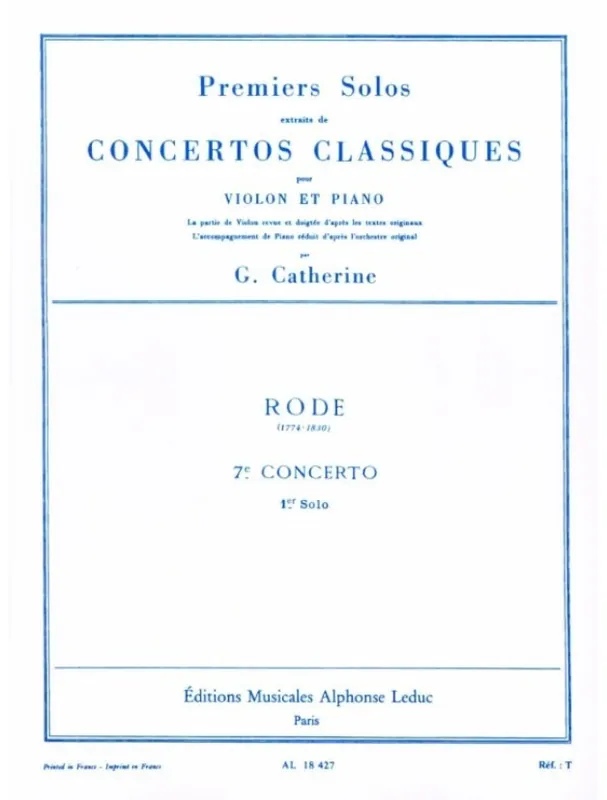 Sezónní Sleva Pierre Rode 7th Concerto - 1st Solo (noty na housle, klavír)